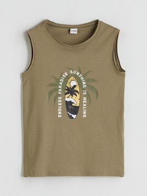 Lc Waikiki Yeni Sezon Bisiklet Yaka Baskılı Erkek Çocuk Atlet