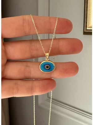 PremiumPort Parlak Nazar Boncuklu 925 Ayar Gümüş Kolye, Şıklık ve Zarafet Sunar