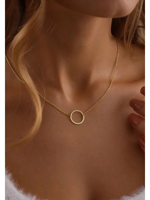 PremiumPort El Işi 14K Gold Kaplama Gümüş Ezme Halka Kolye