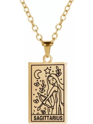 PremiumPort 925 Ayar Gümüş Yay Burcu Kart Kolye, Şık ve Zarif Tasarım