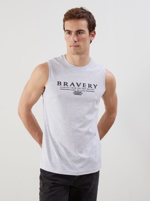 Lc Waikiki Yeni Sezon Bisiklet Yaka Baskılı Erkek Kolsuz Tişört