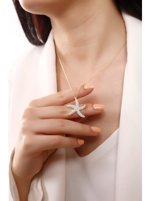 PremiumPort 925 Ayar Gümüş Deniz Yıldızı Kolye, Şık ve Zarif Takı