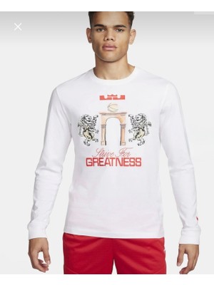 Nike Lebron Signature ''by Artist Jacob Rochester'' Long-Sleeve Uzun Kollu Beyaz Erkek T-Shirt FQ4908-100