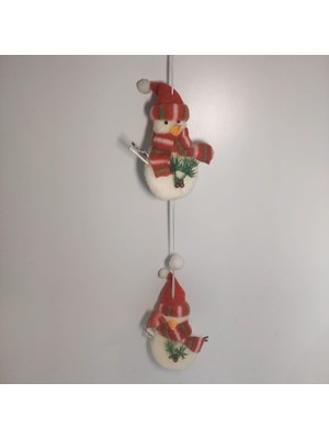 Es Dekor 2li Kardan Adam   Noel Pencere - Kapı Süsü  13 cm