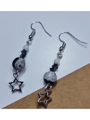 Quvars Shop Yıldızlı Akik Küpe