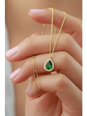 PremiumPort 925 Ayar Gümüş Pırlanta Detaylı Zarif Kolye