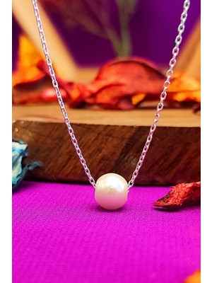 PremiumPort Gümüş Inci Kolye, Zarif Zincirli Kadın Takısı, 925 Ayar Uyumlu Tasarım