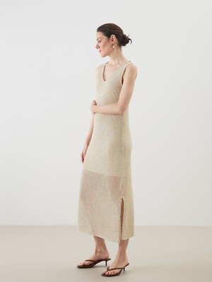 Lc Waikiki Yeni Sezon V Yaka Ajurlu Triko Elbise