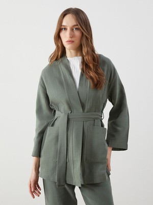 Lc Waikiki Yeni Sezon Şal Yaka Oversize Müslin Kadın Kimono