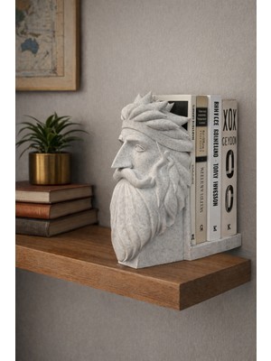 Dekor Atölye Antik Heykel Formlu Kitap Tutucu – Dekoratif Raf & Masa Üstü 2'li