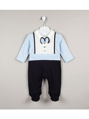 Miniborn Papyonlu Askı Detaylı Erkek Bebek Tulum
