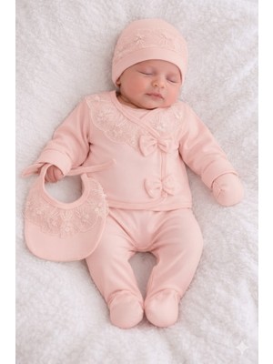 Fiyonklu Fistolu Tatlı Yeni Doğan Hastane Çıkış Kız Bebek Zıbın Seti