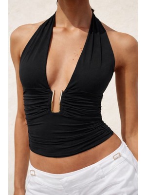 Aida Fashion Boyundan Bağlamalı Bluz