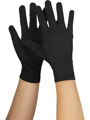 BT Teknik Siyah Likralı Gösteri Eldiven - Yetişkin Boy, Esnek ve Şık