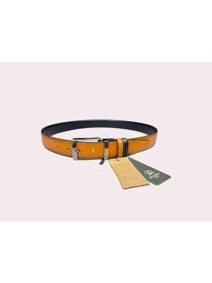 İstanbul Belt Çift Taraflı Döner Tokalı Hakiki Klasik Erkek Deri Kemer – 3,5 cm – Gümüş Ton Tokalı – Dayanıklı, Şık & Gerçek Deri – Renk & Boy Seçenekleri