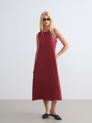 Lc Waikiki Yeni Sezon Bisiklet Yaka Modal Karışımlı Elbise