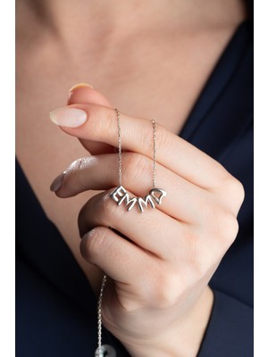 PremiumPort 925 Ayar Gümüş Balon Harfli Isimli Kolye, Şık ve Özel Tasarım