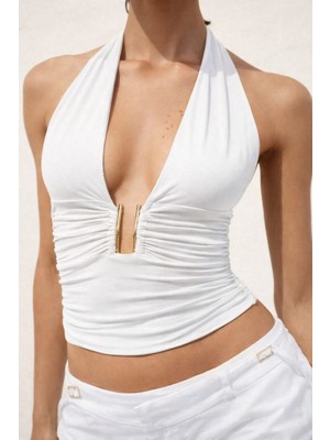 Aida Fashion Boyundan Bağlamalı Bluz