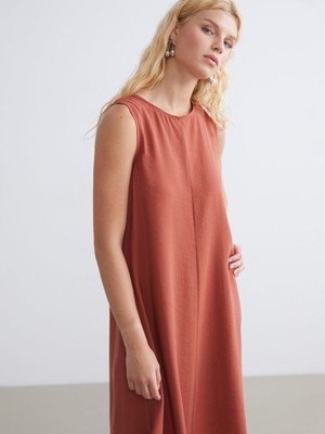 Lc Waikiki Yeni Sezon Bisiklet Yaka Modal Karışımlı Elbise