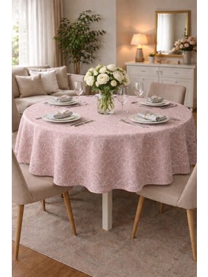 Rona Home Premium Kalite Desenli Masa Örtüsü Güpürsüz Lüks Dokuma Kumaş Modern Salon Mutfak Masası Örtüsü