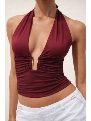 Aida Fashion Boyundan Bağlamalı Bluz