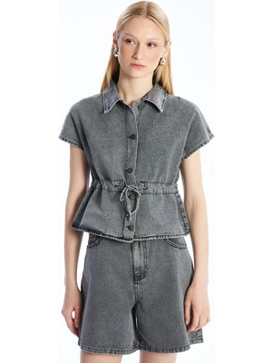 Lc Waikiki Yeni Sezon Gömlek Yaka Kadın Jean Yelek