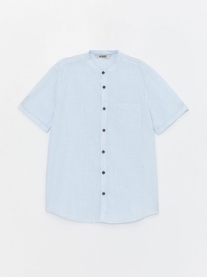 Lc Waikiki Yeni Sezon Hakim Yaka Çizgili Kısa Kollu Erkek Çocuk Gömlek