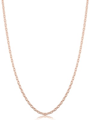 PremiumPort Ince Gümüş Zincir Rose Kaplama Kadın Kolye, Zarif ve Şık Tasarım