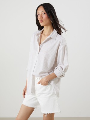 Lc Waikiki Yeni Sezon Çizgili Oversize Kadın Gömlek