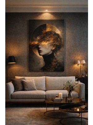 Artease Dekoratif Soyut Altın Düş Kanvas Tablo