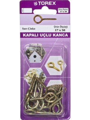Torex Kapalı Uçlu Piton Kanca 17X50 Mm, 1p=9 Adet
