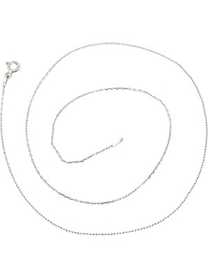 PremiumPort 925 Ayar Gümüş Rodyum Kaplama Kadın Zincir Kolye 55CM