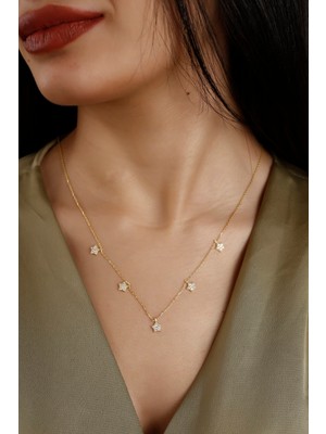 PremiumPort Parlak Yıldızlı 925 Ayar Gümüş Kolye, Şık ve Zarif Takı Tasarımı