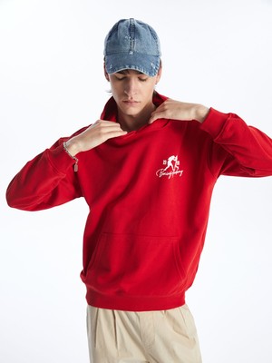 Lc Waikiki Yeni Sezon Uzun Kollu Baskılı Erkek Kalın Hoodie