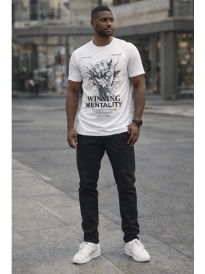 Mastiff Winning Mentality Baskılı Kısa Kollu Erkek T-Shirt