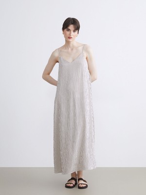 Lc Waikiki Yeni Sezon V Yaka Çizgili Askılı Elbise