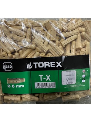 Torex Çok Amaçlı Dübel T-X 8 Mm, 1P=250 Adet
