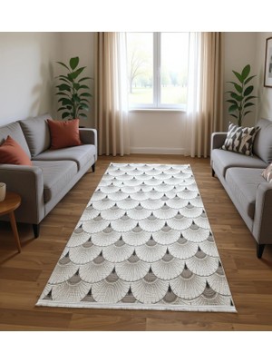 Bademli Halı Lüx Dokuma Taban Dekoratif Halı 8003 Gri