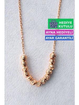 PremiumPort Şık 925 Ayar Gümüş Rose Altın Kaplama Kolye, Zarif Takı Seçeneği