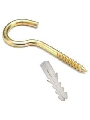 Torex 18X60 mm Açık Kanca + M6 Grapex Dübel, 1p=4 Adet