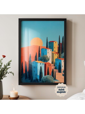 Persona Istanbul Artificial Collection Akdeniz Rüyası - Renkli Evler Posteri (Çerçevesiz)