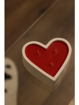 Myravis Vişne Kokulu Kalp Şeklinde Dekoratif Sevgililer Gününe Özel Hediyelik %100 Doğal Soya Mumu