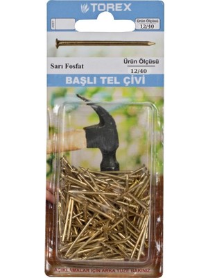 Torex Başlı Tel Çivi 12/40 Sarı Fosfat, 1p=74 Adet