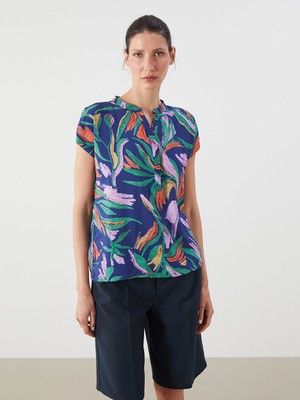 Lc Waikiki Yeni Sezon Kaçık Yaka Desenli Bluz