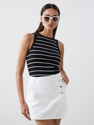 Lc Waikiki Yeni Sezon Bisiklet Yaka Çizgili Kadın Atlet