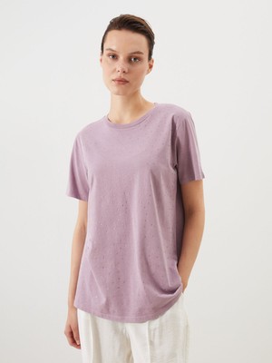 Lc Waikiki Yeni Sezon Bisiklet Yaka Taşlı Kadın Tişört