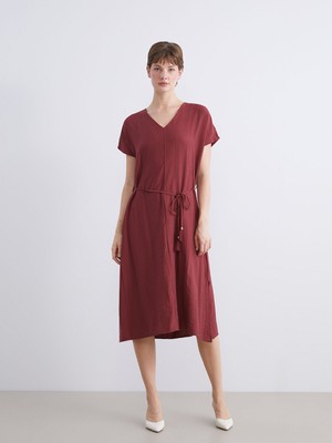 Lc Waikiki Yeni Sezon V Yaka Dokulu Elbise