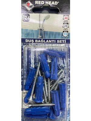 Torex Red Head Duş Bağlantı Seti Vida+Dübel, 1p=24 Adet