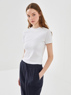 Lc Waikiki Yeni Sezon Bisiklet Yaka Kadın Tişört