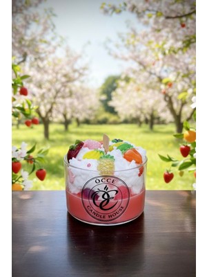 Meyve Şöleni Mum Cam Kap